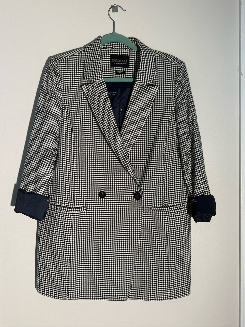 Wildfang Black & White Houndstooth Double-Breasted Blazer | Empower Collection